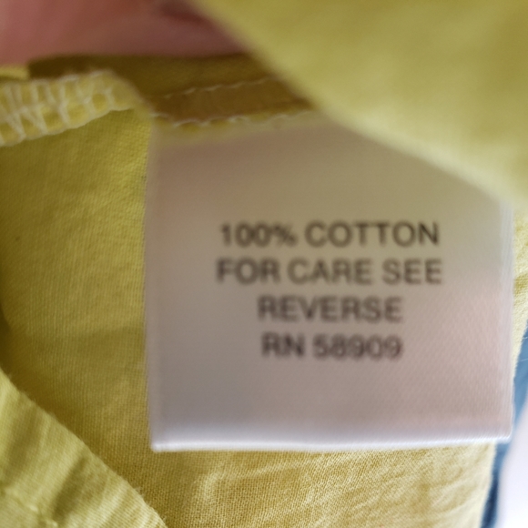 Nurture silver beaded blue and yellow cotton tunic size medium - Picture 6 of 9